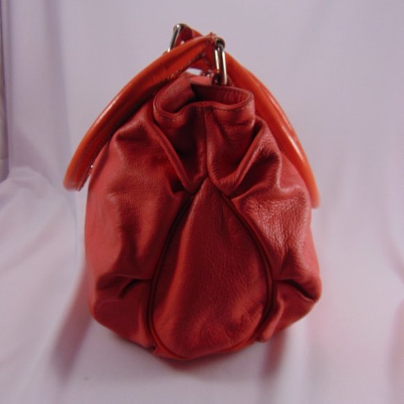 INNUE' Italy Fire Coral Soft Leather Hobo Bag - Picture 6 of 15